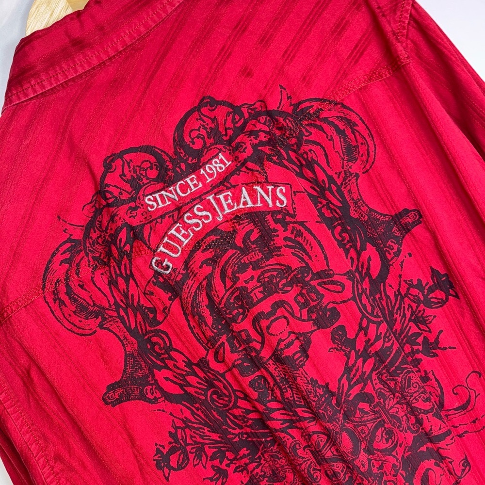 Men’s Guess Red‎ button snap up long sleeve